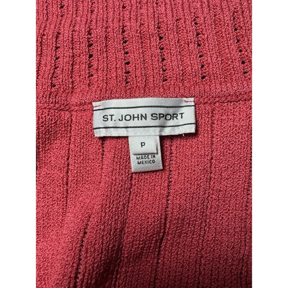 St. John Sport Women’s Petite Pink Full Zip Turtleneck Wool Knit Sweater Lux - Picture 6 of 8